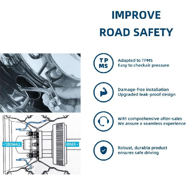 Double Tires Air Inflation Kit, Tire Valve Extension, Valve Stem Extenders, Valve Stem Extension, Easy Connecting To Tire Valves And Equipment And