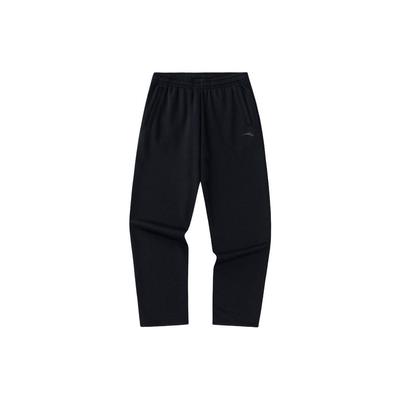 Training Series Solid Color Mid Waist Straight Leg Fleece Casual Pants Men Bottoms Basic-Black 152347309-1