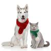 Dog Christmas Knitted Scarf Red Knit Scarves with Fuzzy Pompom Neck Warmer Bandana Xmas Holiday Winter Pet Puppy Cat Costume