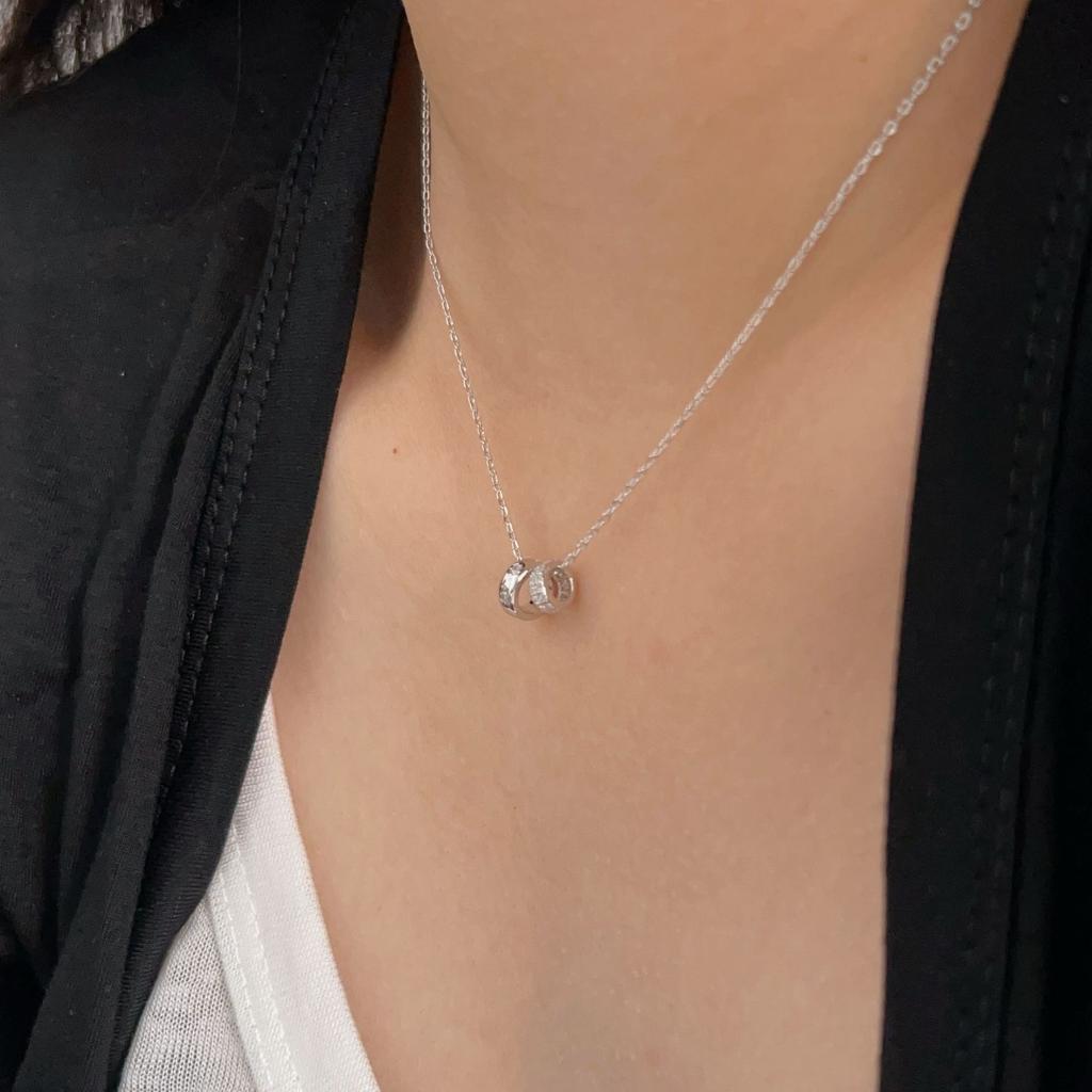 New Trendy Small Waist Necklace for Women, Light Luxury, Niche, High-end, Exquisite Double Ring Collarbone Chain, Neck Chain, Sweater Chain