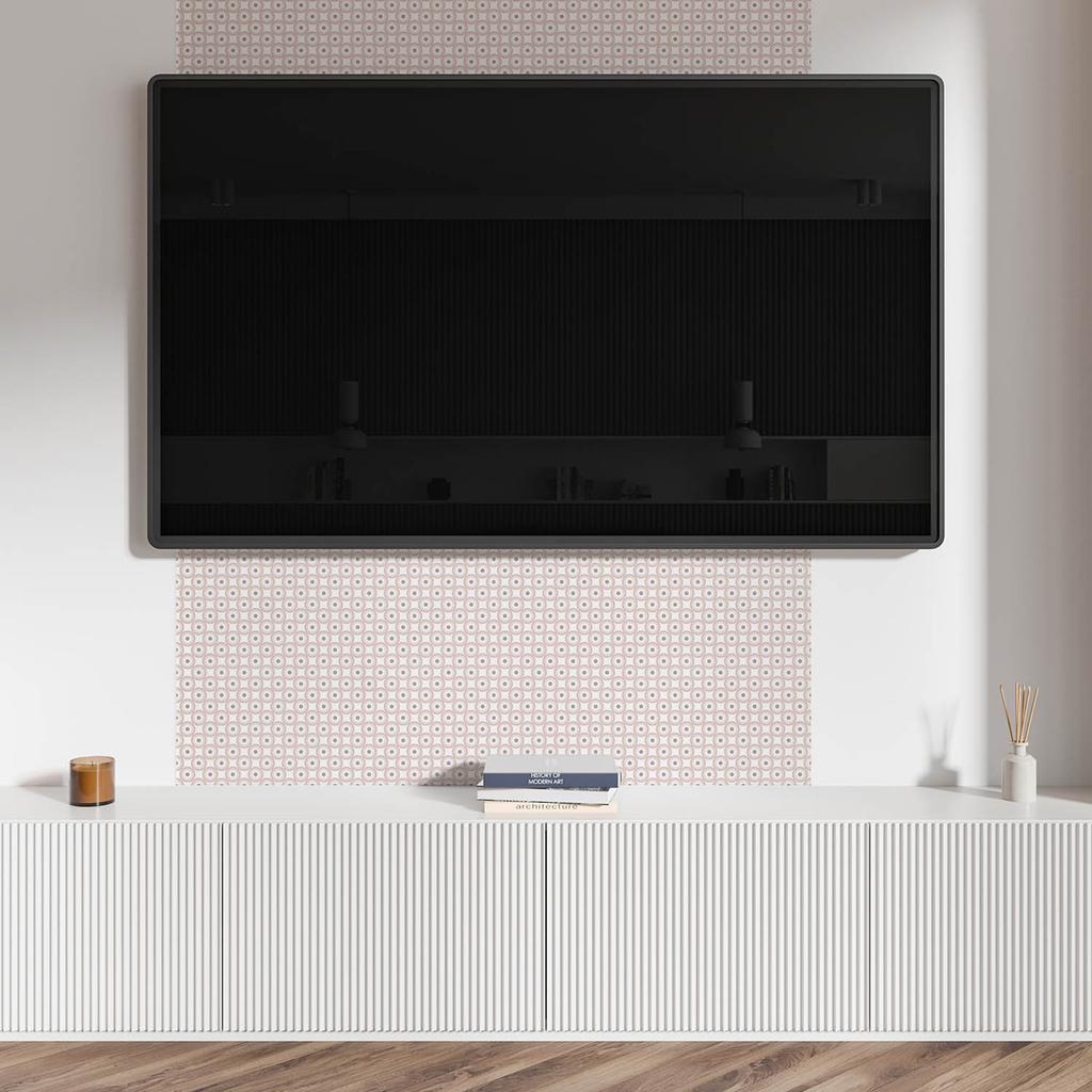Dekoracyjny Panel Winylowy Na Ścianę Z Nadrukiem 120X60 Cm Wzór Z Okręgami W Siatce