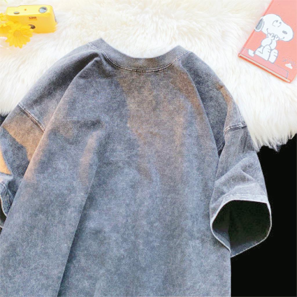 Retro Distressed 300g Unisex Loose Fit Drop Shoulder Tee