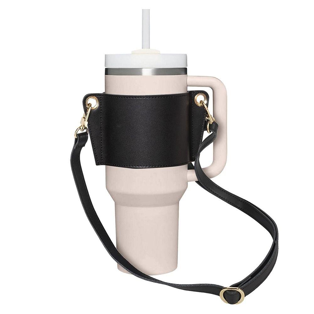 

Универсальный плечевой ремень с ручкой для бутылки с водой, аксессуар для кофейной кружки из искусственной кожи для кемпинга Stanley