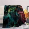 Neon Cats  Print Flannel Blanket, High quality Comfortable for All Seasons, Home Decor, Warmth and Comfort