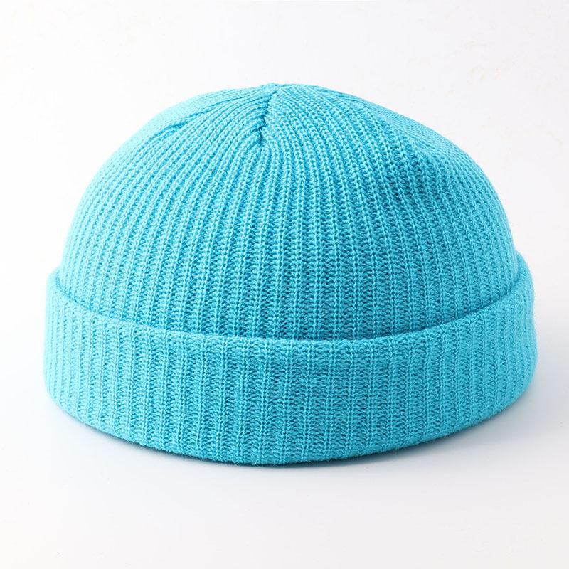 Melon Hat Men's and Women's Trend Autumn and Winter Wool Hat Student Fashion Flanged Yuppie Cold Hat Women's Brimless Knitting