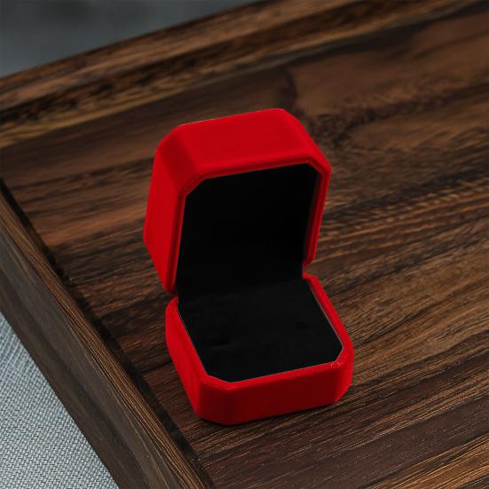 Velvet Ring Box, Small Portable Jewelry Gift Box, with Soft Lining Anti-Scratch Design, Ring Case for Wedding, Engagement, Proposal