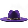 .Cm European and American autumn and winter women's woolen hat, British style chain jazz hat, crimped hat