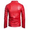 Men's Leather Jacket New Men's Stand Collar Zipper Cardigan Solid Color Jacket Casual Jacket