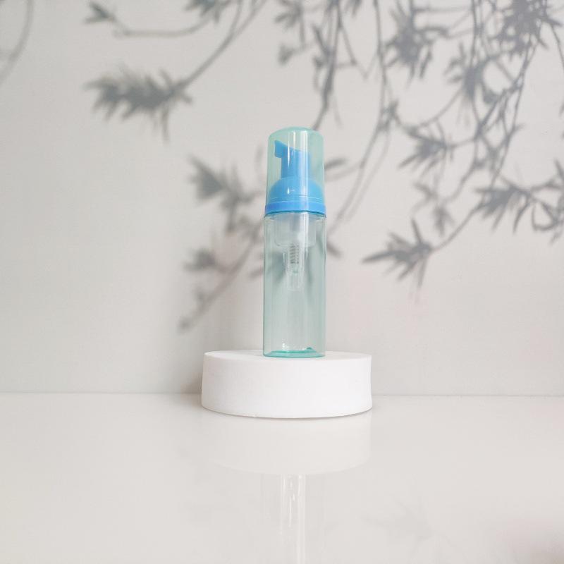 60ml Portable Transparent Green Facial Cleanser Foaming Bottle