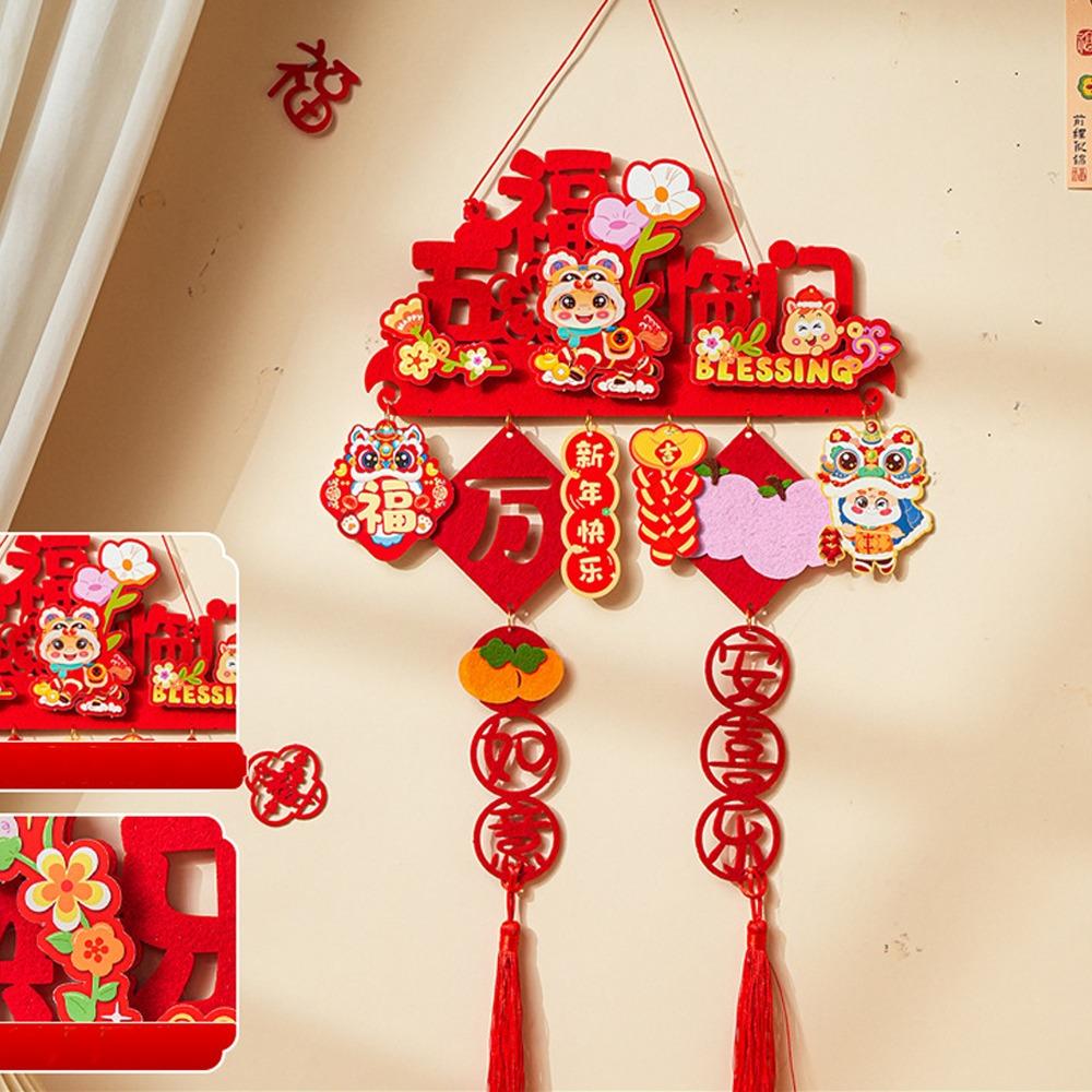 Flocking New Year Hanging Ornaments Cartoon Spring Festival Decoration  Spring Festival