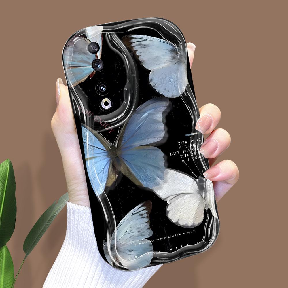 Cute Cartoon Pattern Cream Texture Casing Wavy Edge Soft Silicone Cover Phone Case for Huawei Honor Infinix Tecno iPhone