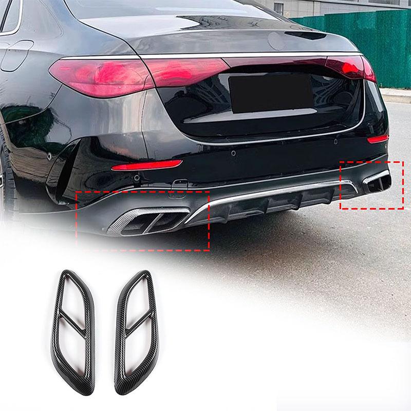 Rear Exhaust Muffler Pipe Trim Cover Tail Throat Frame Sticker Car Accessory For Mercedes Benz E-Class Sport W214 CLE C236 2024