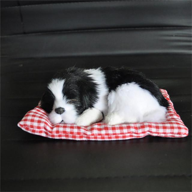 Auto Ornament ABS Plüschhunde Dekoration Simulation Schlafender Hund Spielzeug Automotive Armaturenbrett Deko Ornamente Niedliches Autozubehör