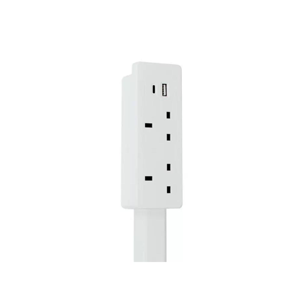 Power outlet extender Accesses hard to reach outlets Features USB A USB C and 2 AC outlets Extends approximately 19.49 28.15 inches 180° rotatable