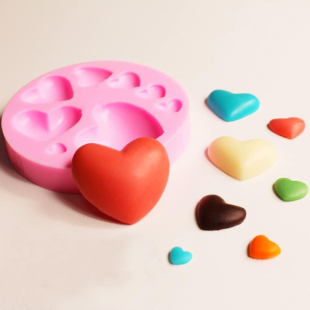 Heart Silicone Molds,2 Pieces Mixed Size Silicone Candy Molds, Heart Shape Molds for Chocolate, Cookie Decor, Pastry, Cake, Jelly, Pudding Making