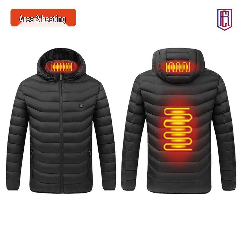 Smart Heated Winter Jacket - Hooded, Cotton, Electric Full-Body Warmth