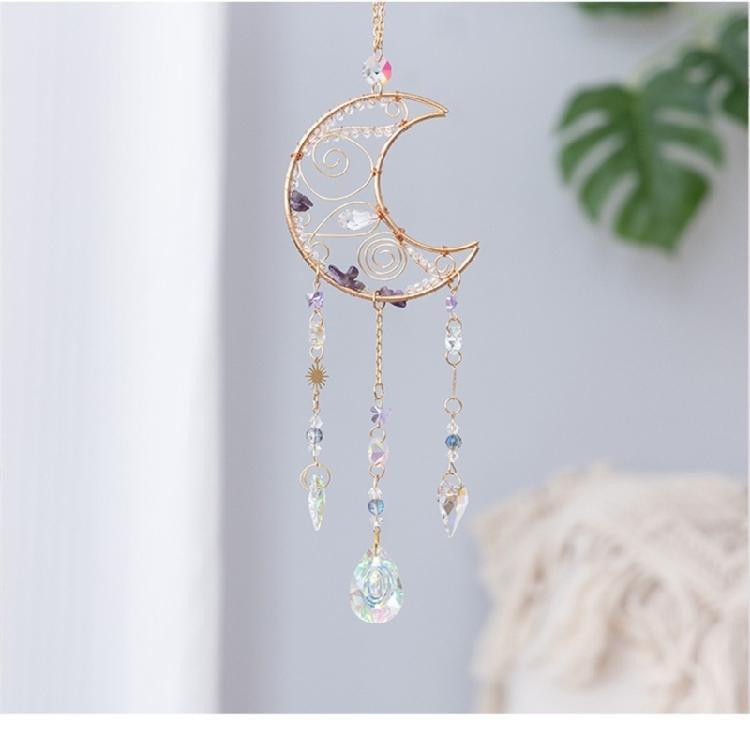 Moon Love Heart Charm Dreamcatcher Garden Window Decorations Crystal Pendant