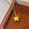 Gold Origami Star Pendant Necklace Niche Design Sense Exquisite Style High Value Versatile Necklace