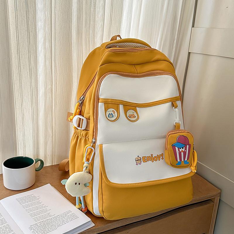 Lightweight Youth Backpack Computer Bag With Color Block Design For School Use