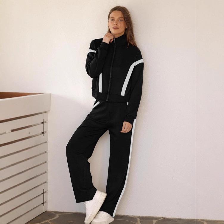 2025 Women's Casual Sportswear Set: Cardigan Top & Wide-Leg Pants