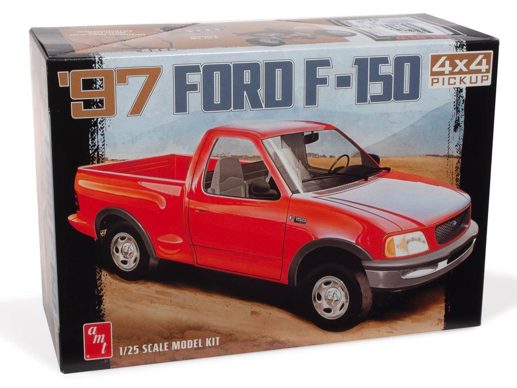 Plastikový model Fordu Pickup z roku 1997, AMT 1367, vůz F-150 4×4 v měřítku 1:25.
