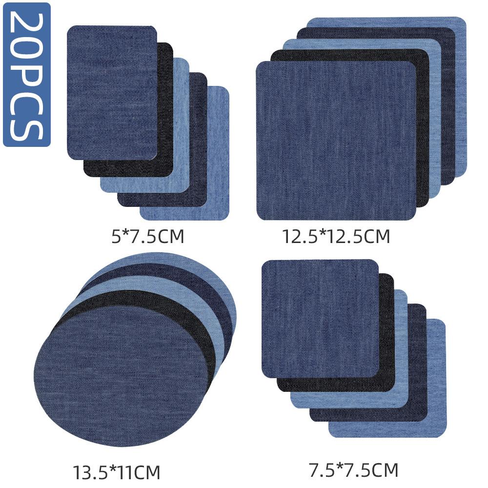 1Set 20PCS Fabric Iron On Patches DIY Appliques Elbow Patches Repair Pants For Jean Clothing And Jean Pants Apparel Stickers
