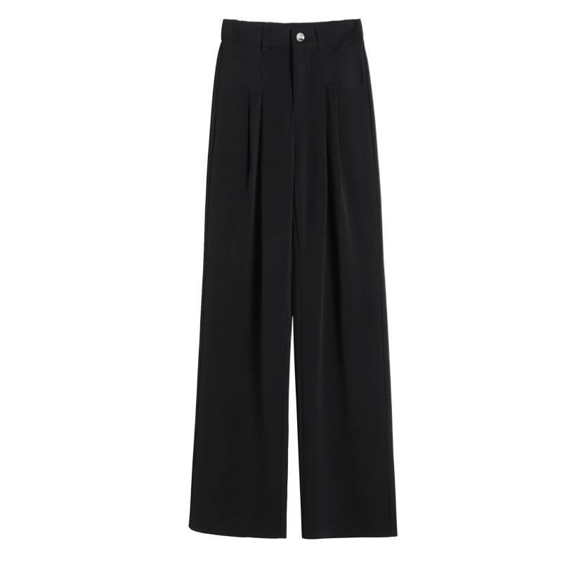 Autumn 2026 Women's High Waist Slim Fit Wide Leg Casual Pants - Floor Length