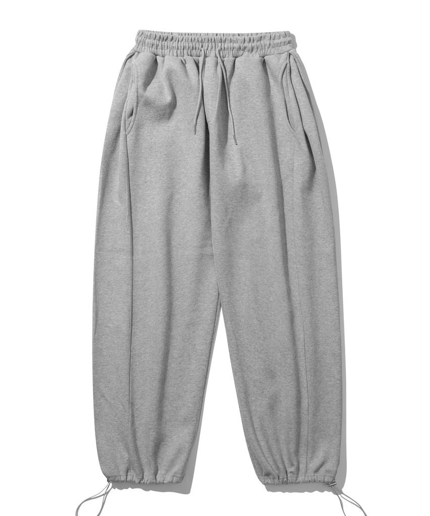 BASEMOMENT Side Tuck Wide Sweatpants Melange Gray