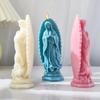 Prayer Madonna Portrait Silicone Candle Molds 3D Virgin Mary Statue Resin Plaster Cement Casting DIY Handmade Soap Crafts Mold
