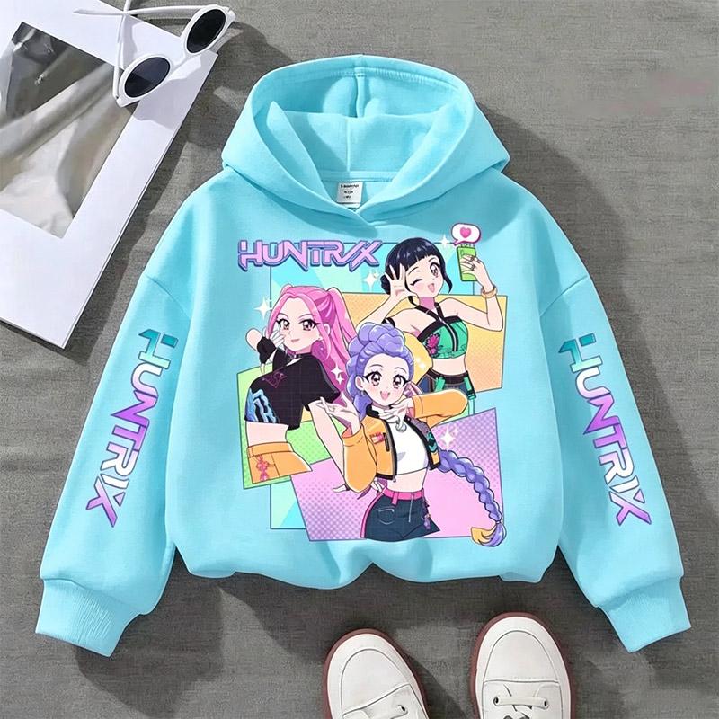 2026 Girls Hoodies Huntrx KPop Devil Hunter 4 To14 Y Girls Group Cartoon Children Hoodie Girls Teen Spring Autumn Pullover