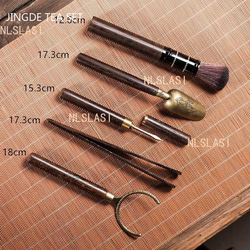 Chinese Style Tea Making Tools Tea Ceremony Six Gentleman Tea Set Tea Table Ceramic Cans Ebony Utensils Tea Combination Supplies