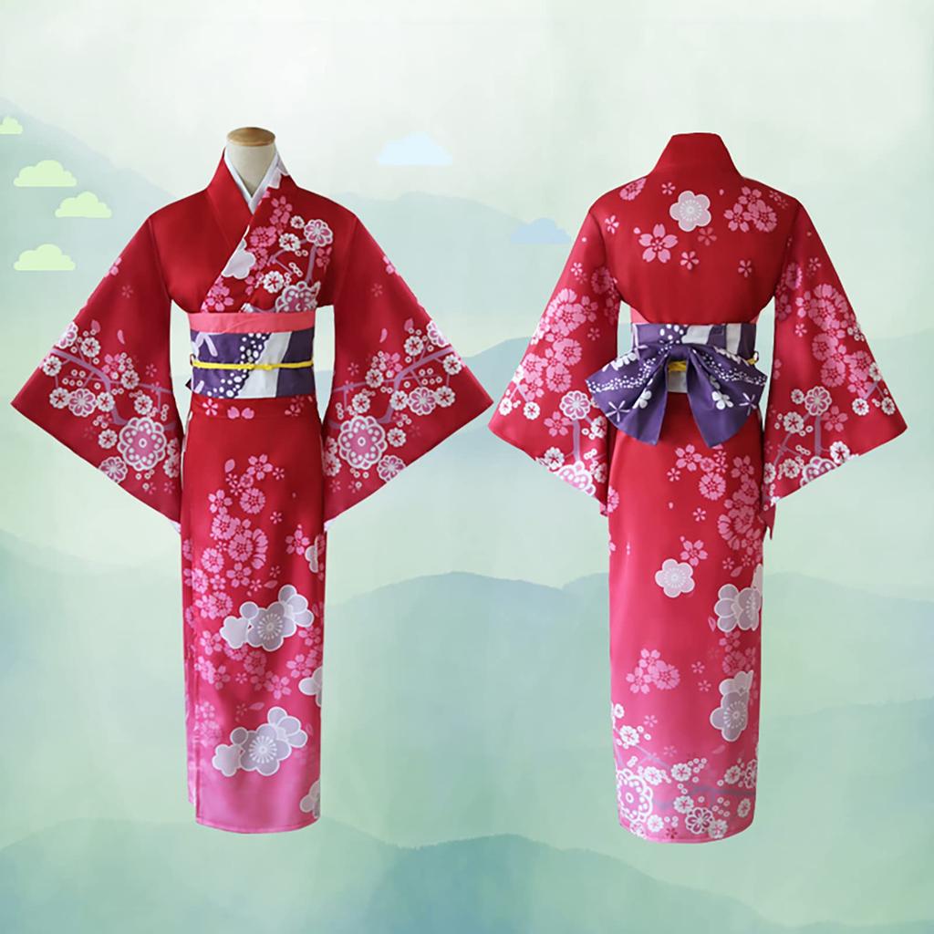 [Milky Time] Eromanga Sensei Izumi Sagiri Yukata Cosplay Costume with Wig, Red, Halloween, Kimono