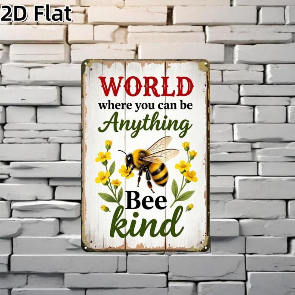 Vintage Bee Tin Sign Creative Garage Wall Decor Home Art