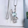 Fashionable Titanium Steel Dancing Rabbit Pendant Necklace 60cm And 70cm Optional Design Couple Sweater Chain