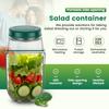 Portable Salad Pod Vertical Layering Plastic Salad Jar Lunch Box Container Leakproof Keep it Fresh Food Container Transparent