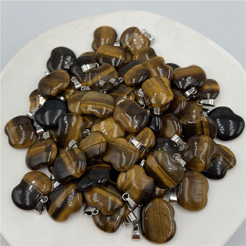 Multicolor Agate Apple Pendant Necklace Christmas Jewelry Gift