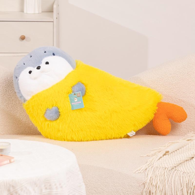 

Милые плюшевые игрушки в виде жареных креветок и тюленей, прекрасная мультяшная плюшевая кукла в виде тюленя для ролевых игр, плюшевые подушки в виде тюленей, подарок для успокоения спящих детей 70cm