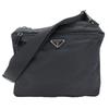 Used Shoulder Bag Nylon Black Triangular Plate