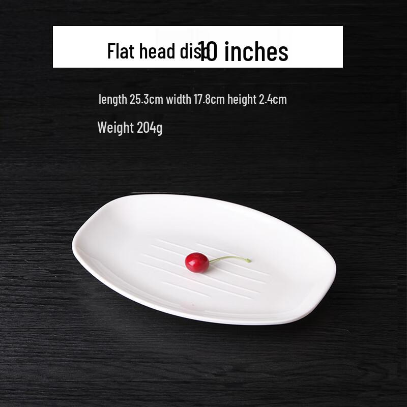 Qianxing A8 White Melamine 10-inch Flat Plates, Set of 10