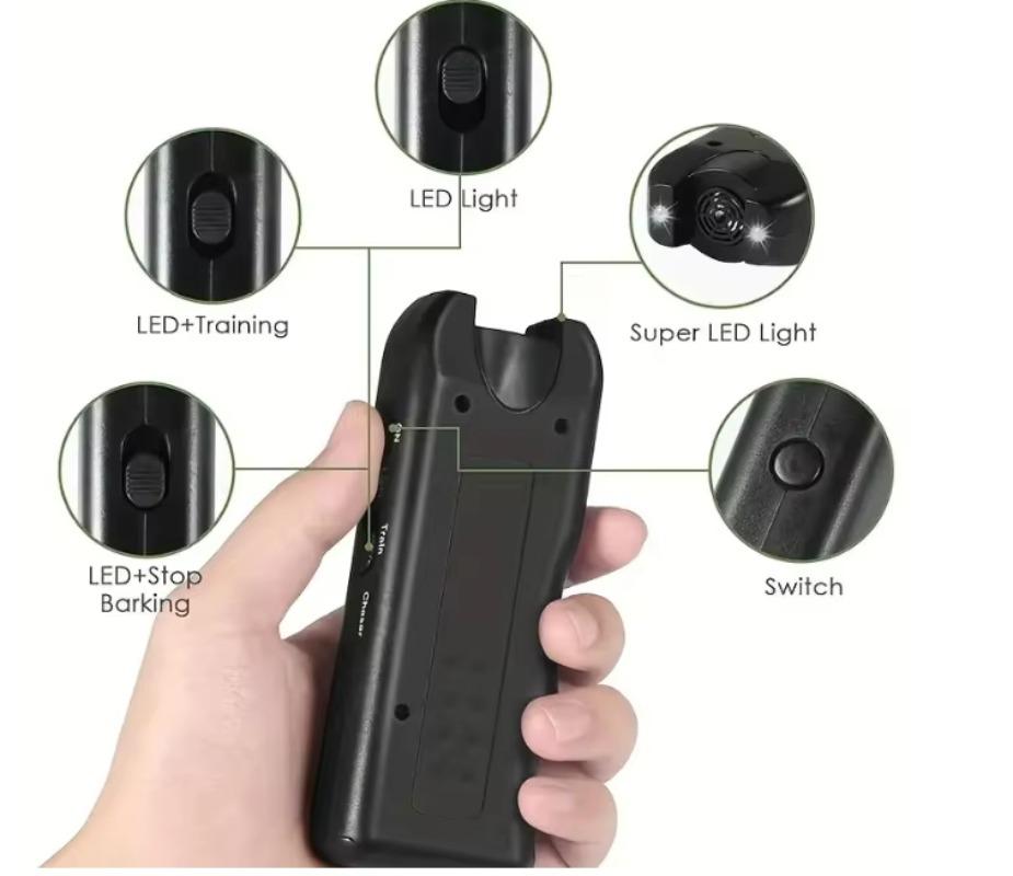 Hundeabwehr Handheld Bellen Stoppen Leuchtend Ultraschall Hundetreiber Sonic Haustiere Bellen Abschreckungsgerät Anti Bellen Hund