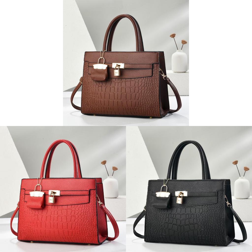 Pu Business Tote Bag For Women With Contrast Color Design And Large Capacity For Daily Use