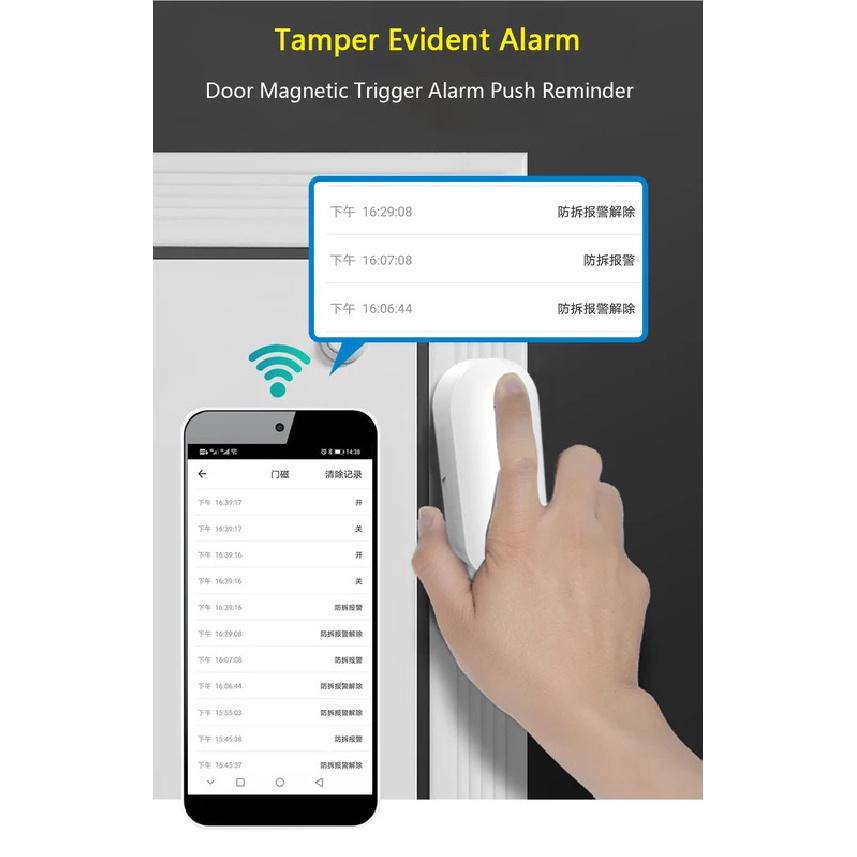 Smart Life App Smart Door Open/closed Detectors Wifi Window Sensor Independent Magnetic Smart Door Sensor Alexa Tuya App Control