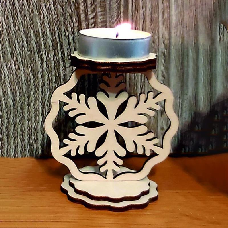 

New Christmas candlestick Christmas candlestick wooden handicraft home decoration ornament Height 12 * Width 10 cm