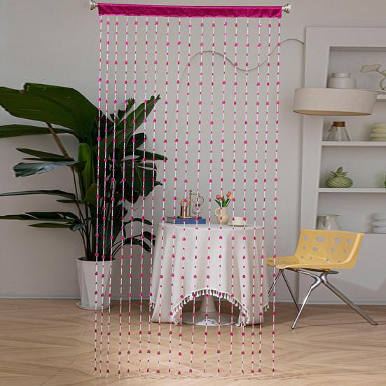 Yousheng Love Heart Beaded Curtain Decorative Bead String Curtain Tassel Room Divider Screen for Doorway Living Room Wedding Decor