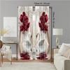 2Pcs Digital Printed Rod Pocket Window Curtain Swan Flower Pattern Window Drapes For Bedroom Living Room Home Decor Design For