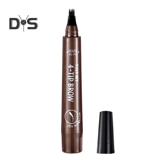 

Карандаш для бровей 2,5 г, 4 микро-вилки, аппликатор, натуральный, долговечный, устойчивый к размазыванию, микроблейдинг, жидкая ручка для контурирования бровей, инструменты для макияжа для женщин и девочек темно-коричневого
