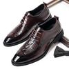 Men's British Style Brogue Leather Derby Shoes - Genuine Leather, Lace-up, Formal & Casual