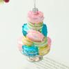 Glass Christmas Tree Ornaments Cute Pink Macaron Cake Sweet Dessert Hanging Baubles for Christmas Tree Holiday Party Home Decor