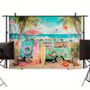 Tropical Beach Adventure Party Backdrop - Durable Polyester Banner, Easy To Set Up, Beach-themed Decor for All Events
