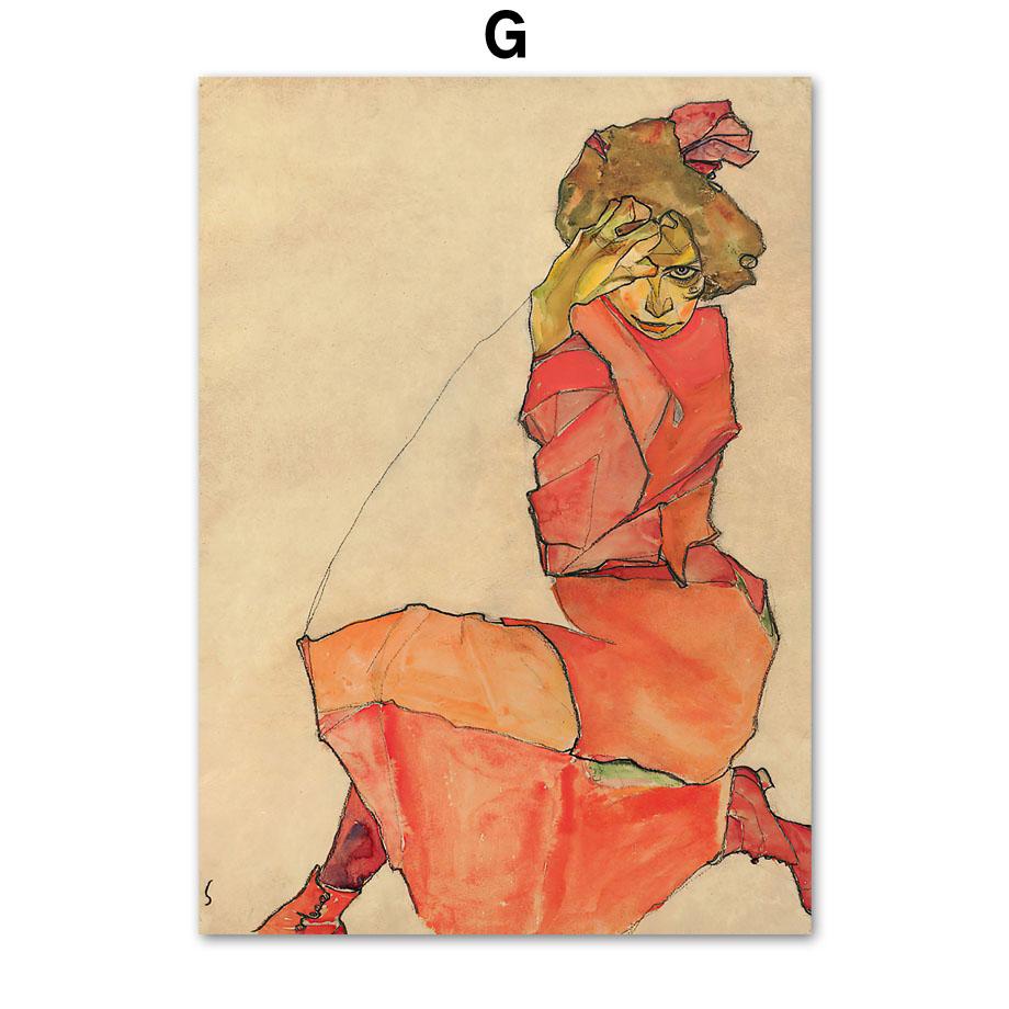 Egon Schiele wystawa szkice portret plakaty skandynawskie malarstwo ścienne na płótnie i druki zdjęcia ścienny do wystroju salonu